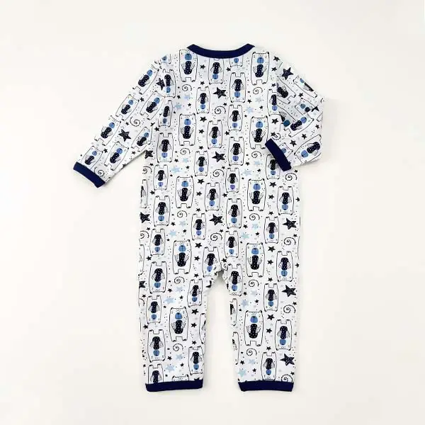 cute bear front placket romper 2
