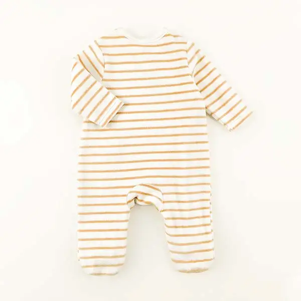 dino embroidery side button romper 2