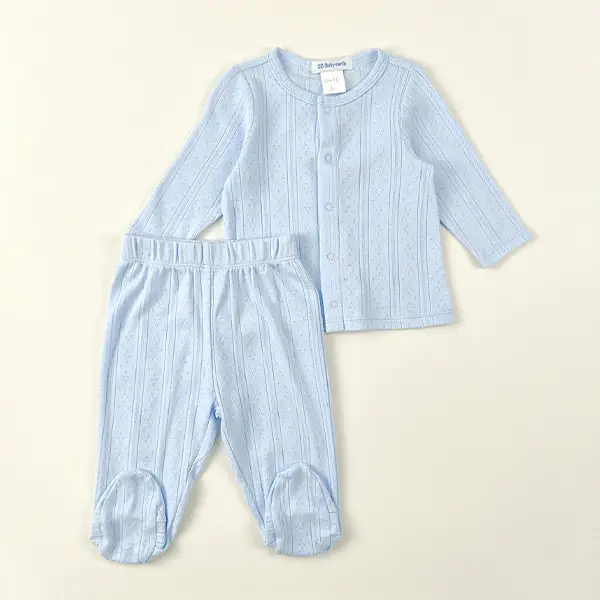 long sleeve cardigan footed pants set 1