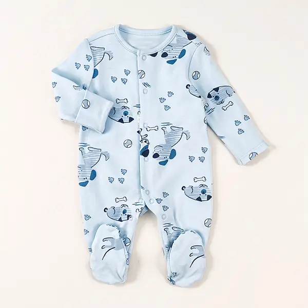 puppy front button footed romper 3